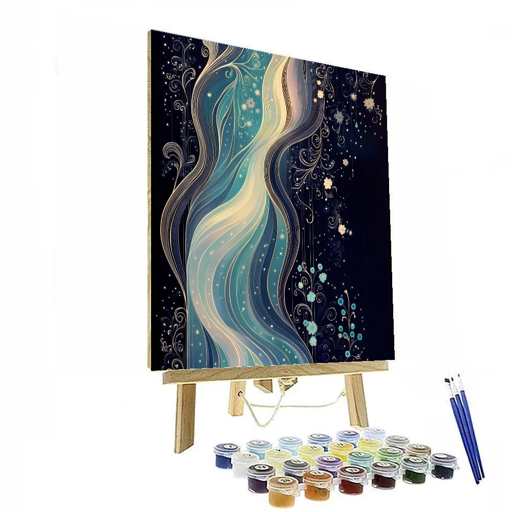 Alphonse Mucha Inspired Aurora Filigree Nocturne Painting by numbers kit