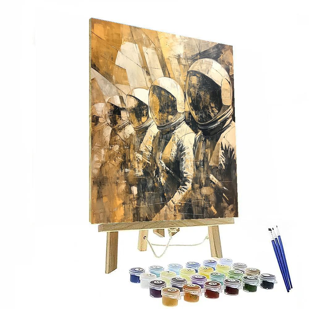 Picasso Inspired Cubist Astronauts paint by numbers