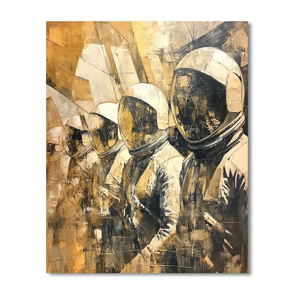 Picasso Inspired Cubist Astronauts paint by numbers