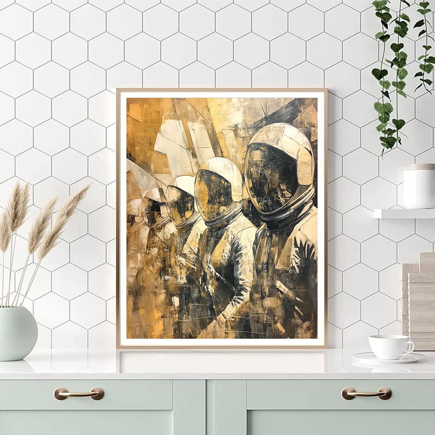 Picasso Inspired Cubist Astronauts paint by numbers