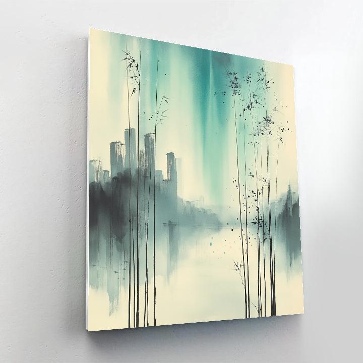 Zhao Mengfu Inspired Aurora Bamboo Void Garden paint by number