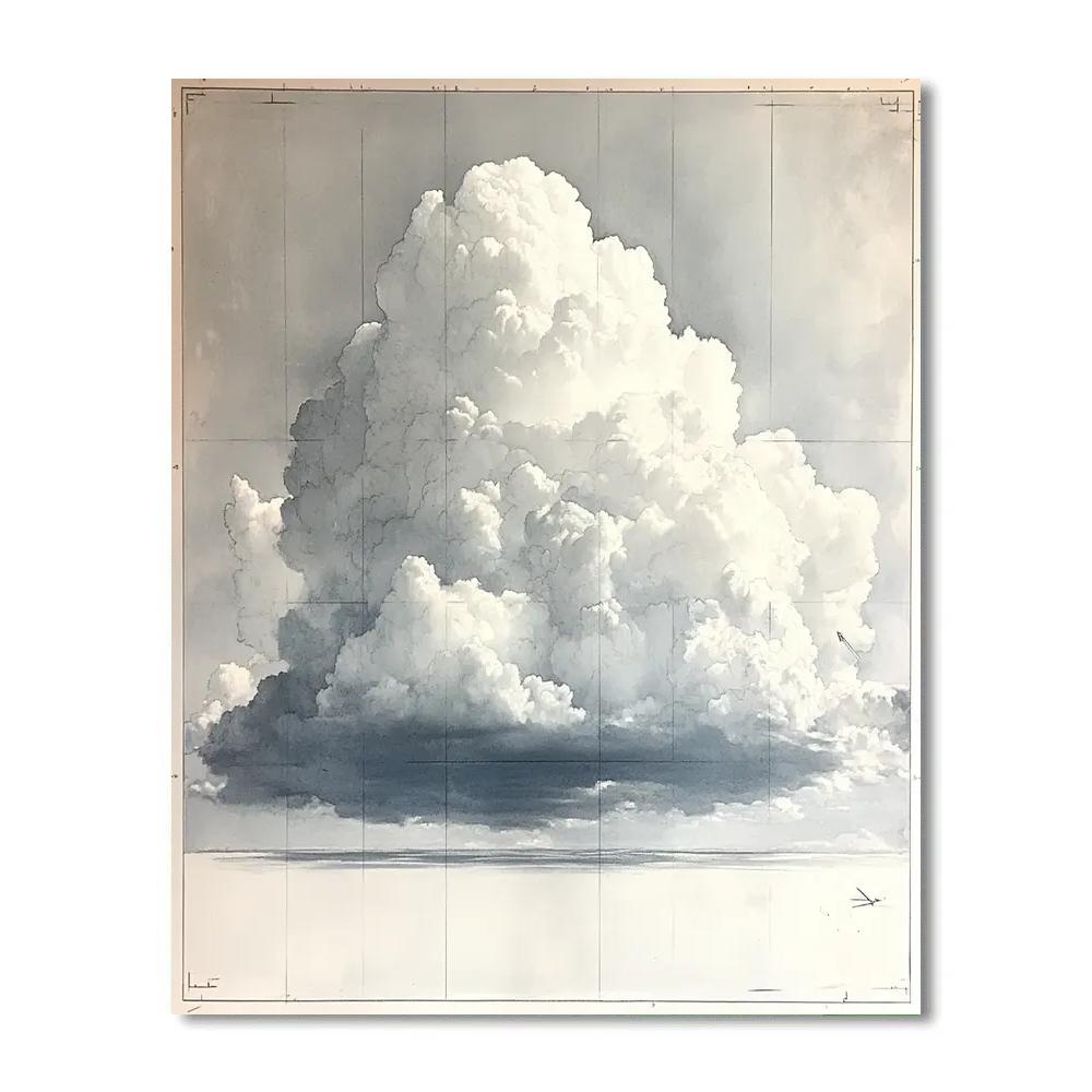 Leonardo Da Vinci Inspired Storm Cloud Chiaroscuro Painting by numbers kit
