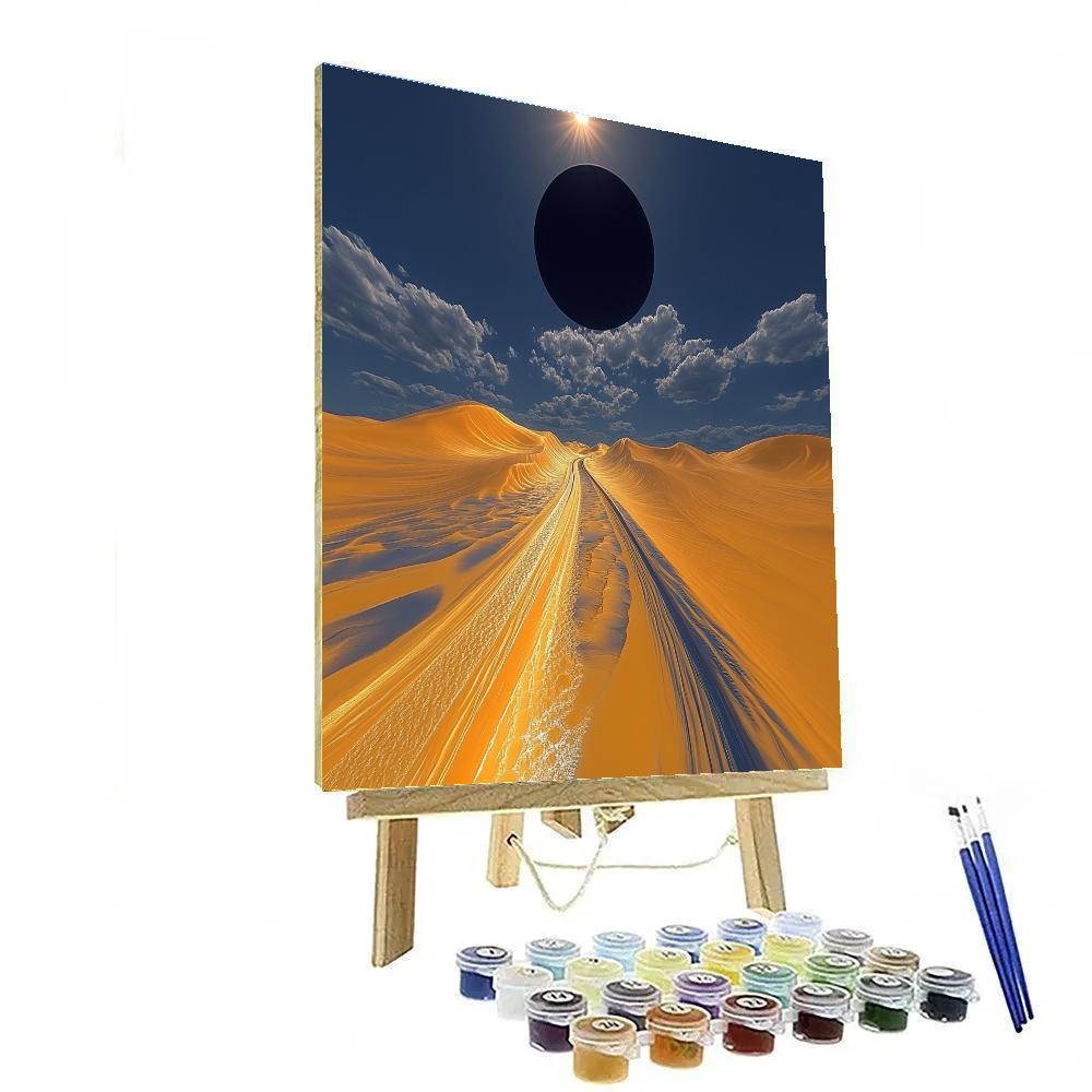 Salvador Dali Inspired Desert Eclipse paint by color