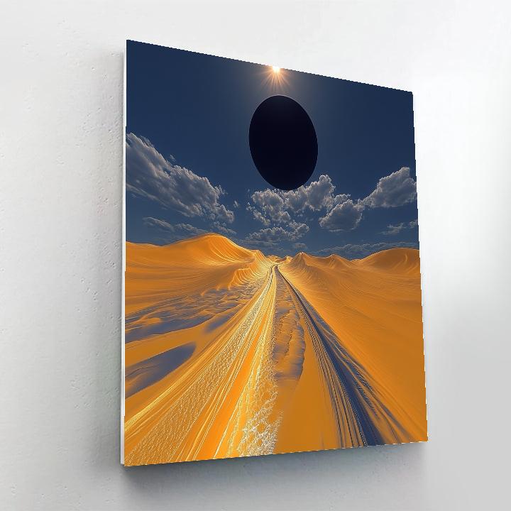 Salvador Dali Inspired Desert Eclipse paint by color