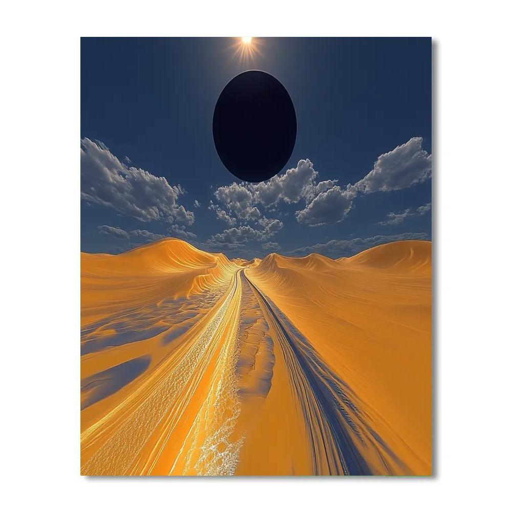 Salvador Dali Inspired Desert Eclipse paint by color