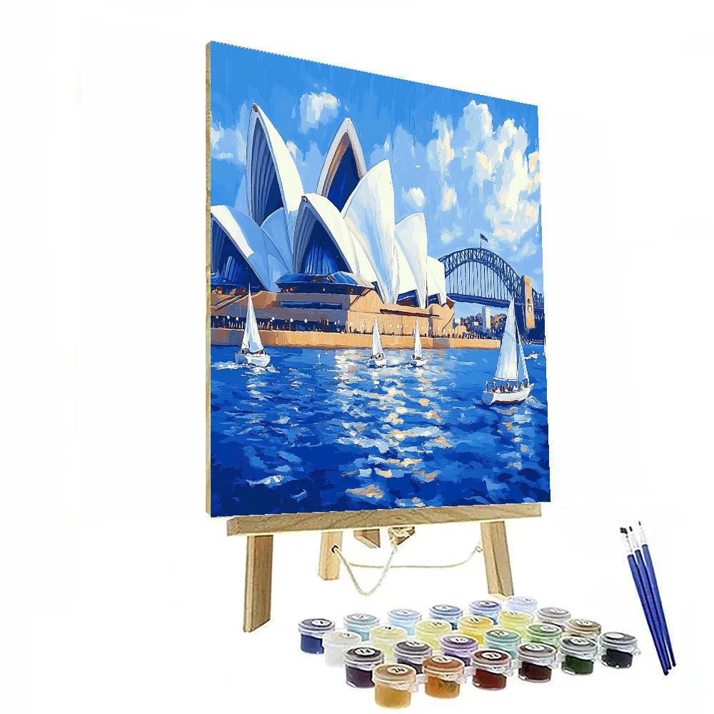 The Distinctive Geometric Forms Of Sydney Opera House Australia Number painting