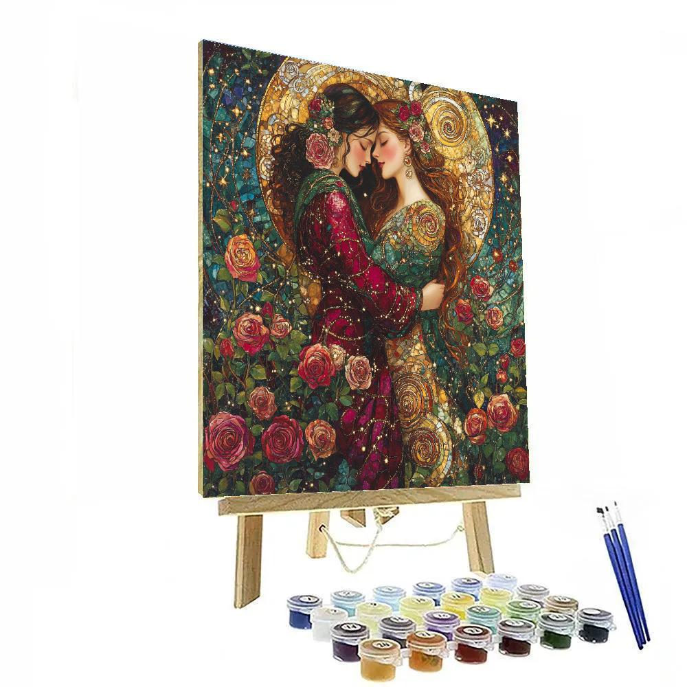 Gustav Klimt Inspired Golden Constellation Garden Painting by numbers kit