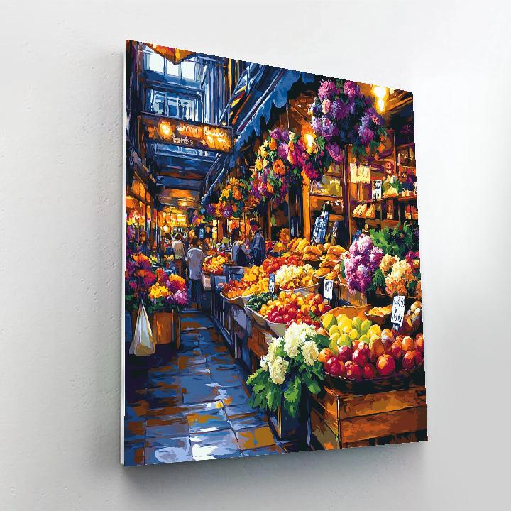 Lively Market Scene At Borough Market London United Kingdom DIY paint by numbers