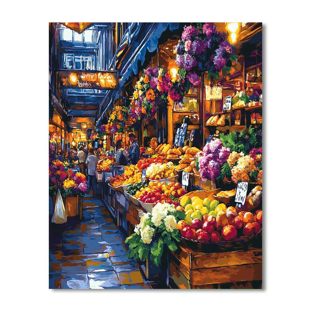 Lively Market Scene At Borough Market London United Kingdom DIY paint by numbers