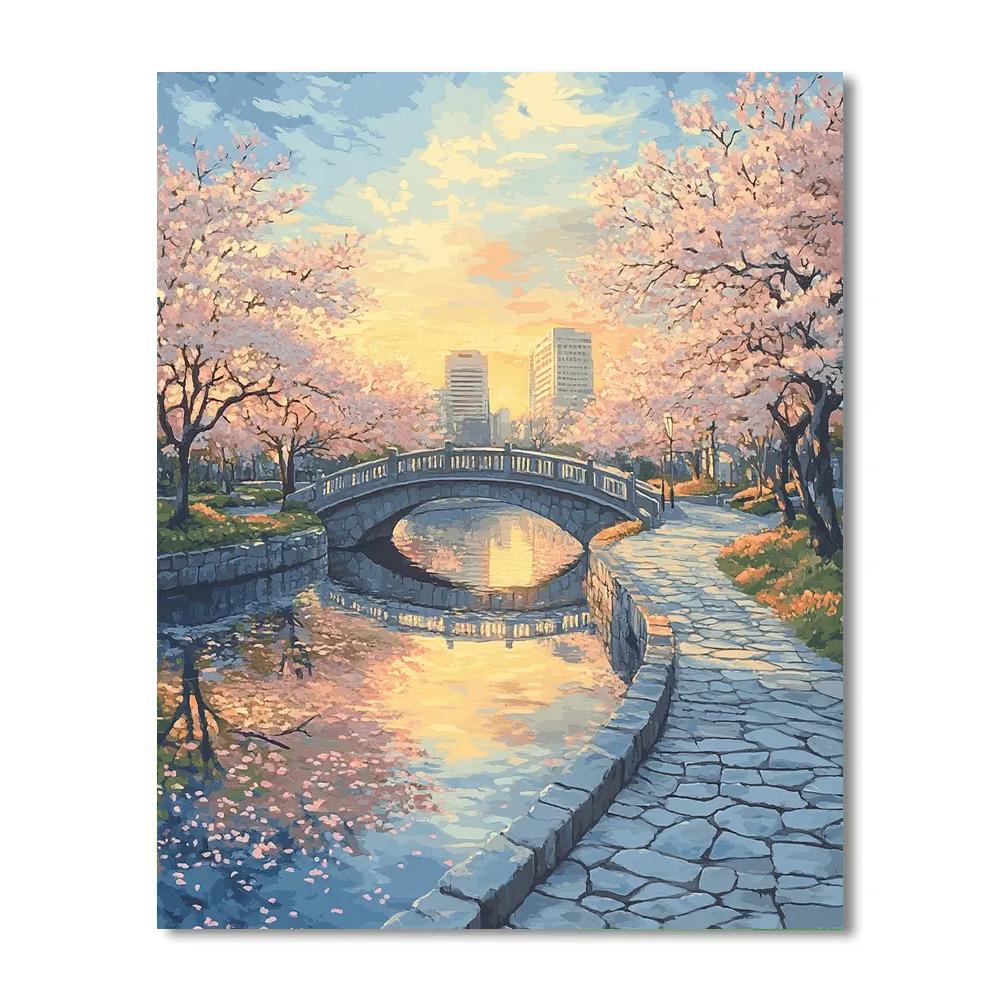 Early Morning Tranquility At Ueno Park Cherry Blossoms Tokyo Japan paint by numbers