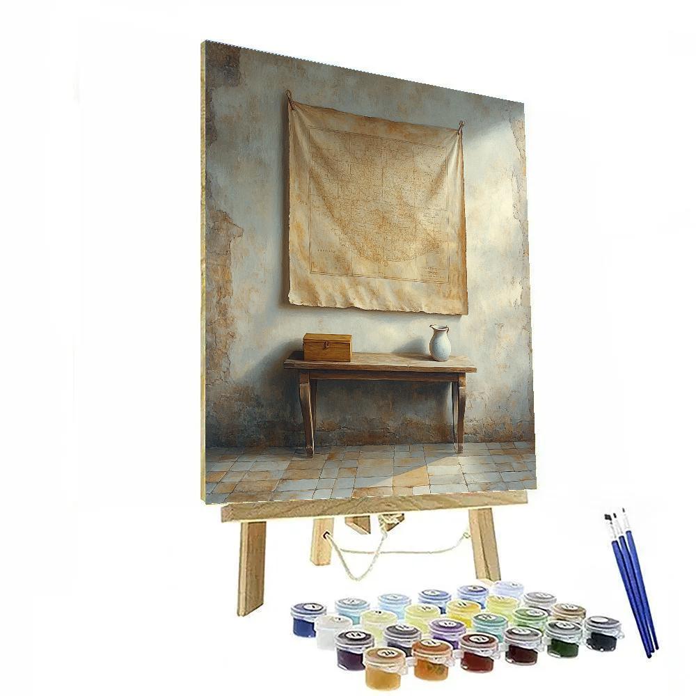 Johannes Vermeer Inspired Sunlit Delft Map On Plaster Wall Painting by numbers kit