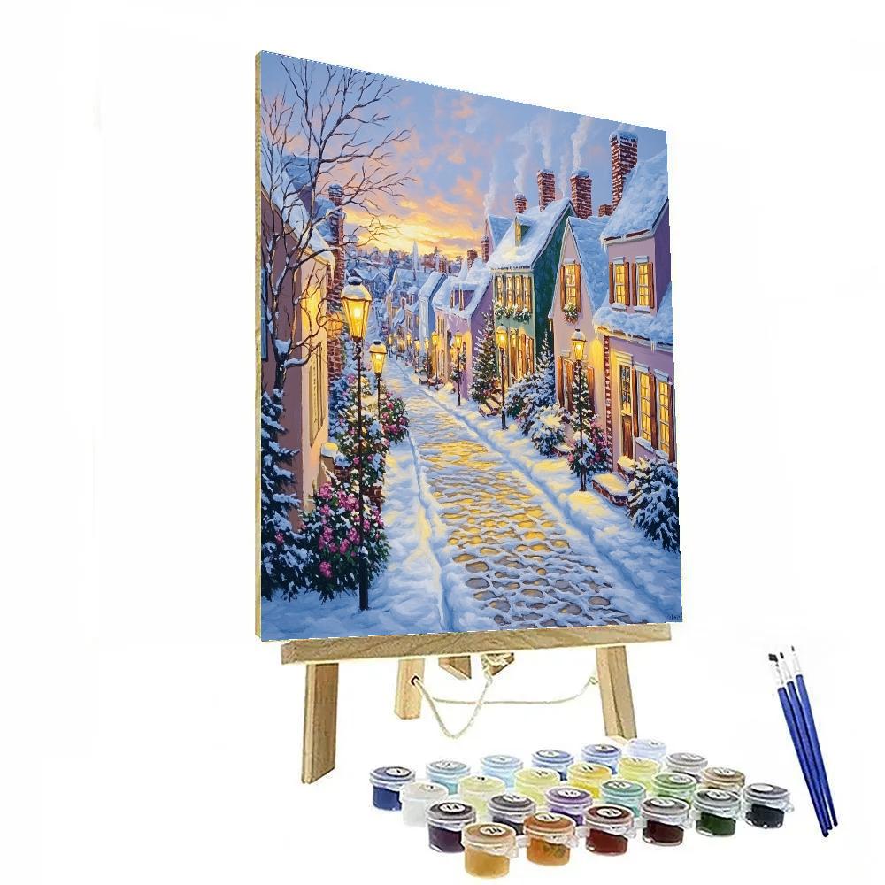 Historic Cobblestone Streets Of Old Quebec City Canada DIY paint by numbers