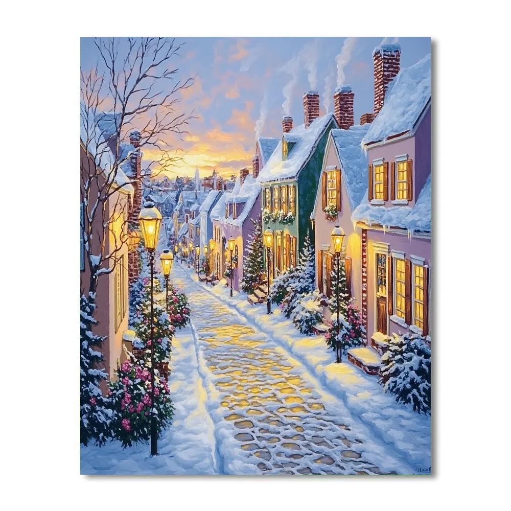 Historic Cobblestone Streets Of Old Quebec City Canada DIY paint by numbers