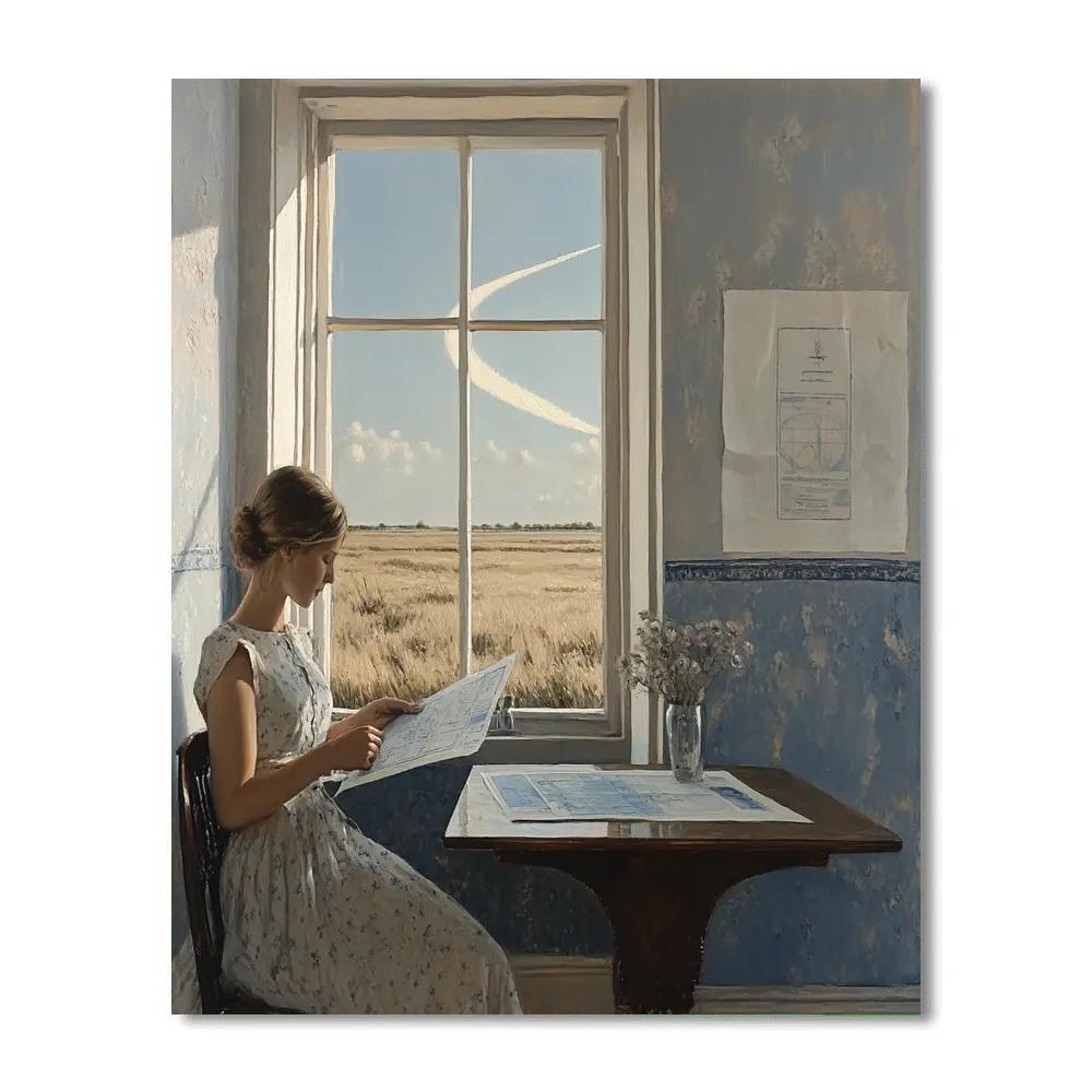 Vermeer Inspired Window Light Comet Study paint by numbers