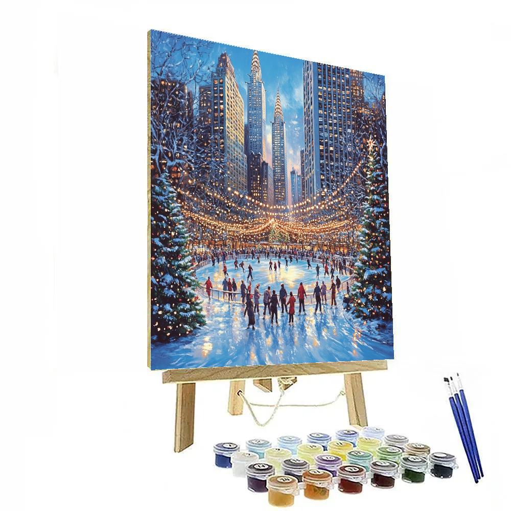 Winter Ice Rink At Bryant Park New York City United States DIY paint by numbers