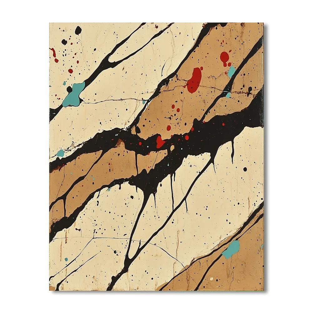 Jackson Pollock Inspired Tectonic Pulse Stratigraphy Numbered painting kits
