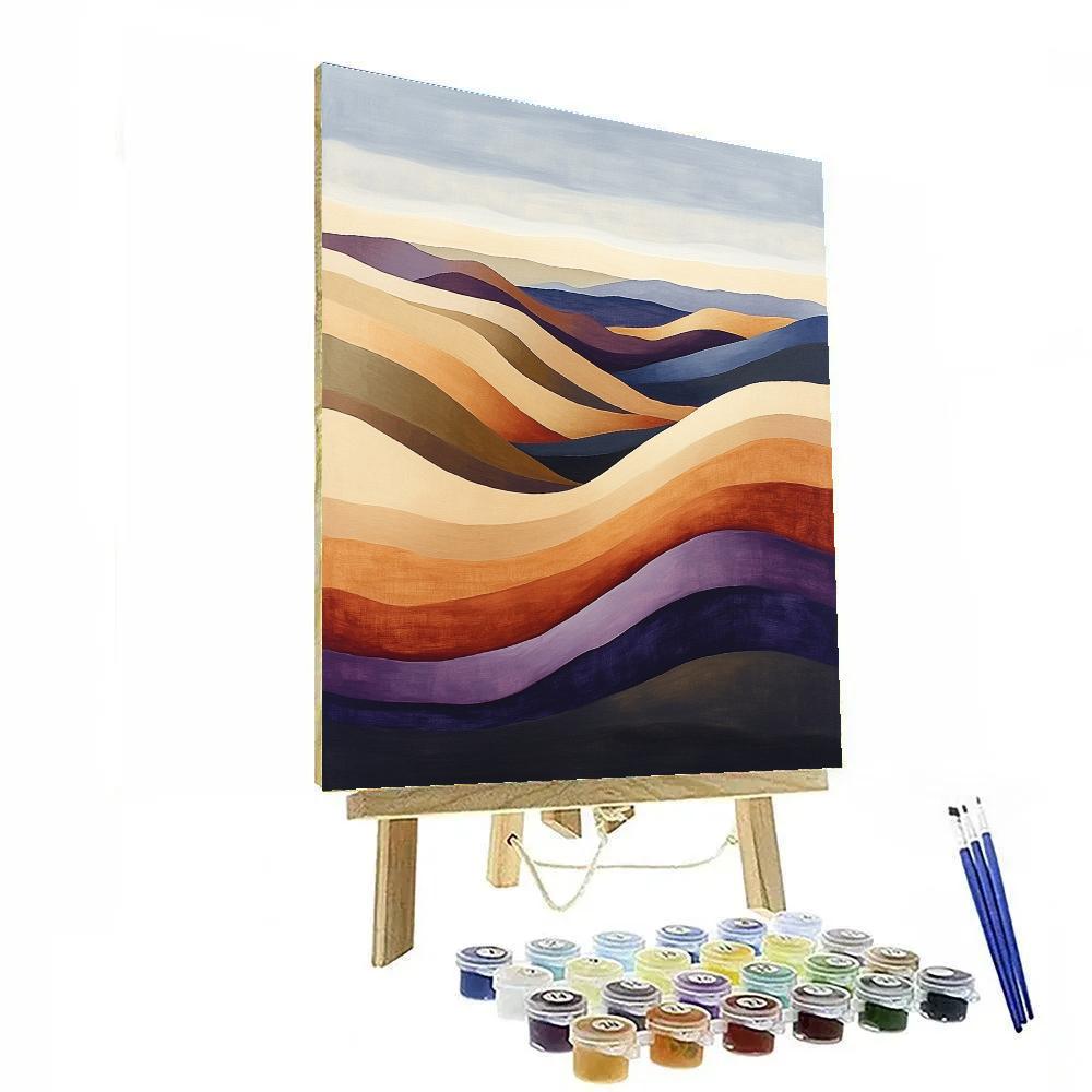 Georgia O’Keeffe Inspired Canyon Wave Strata In Sunlit Ochre paint by number