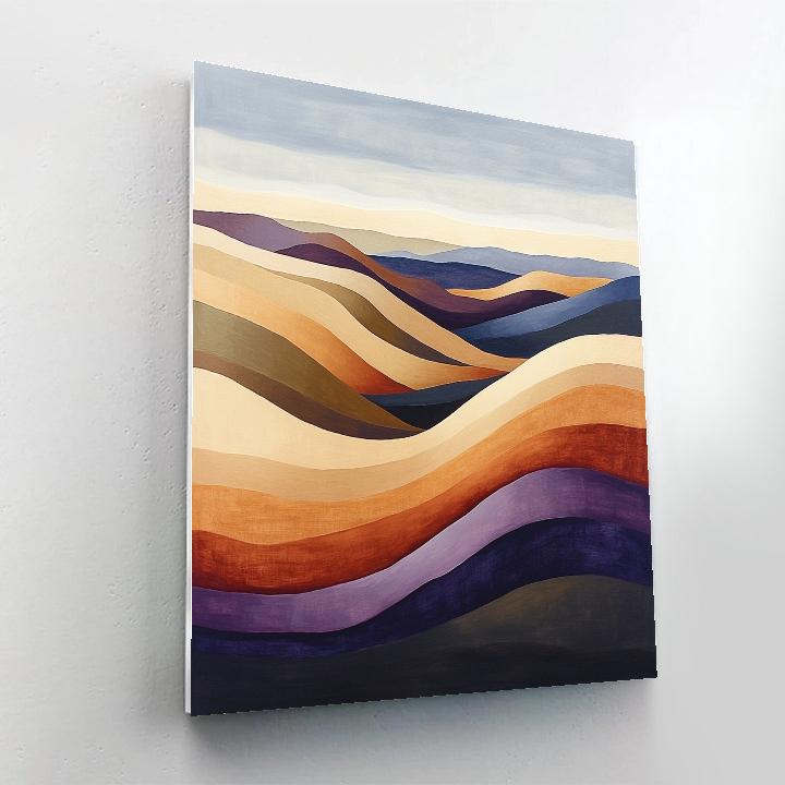 Georgia O’Keeffe Inspired Canyon Wave Strata In Sunlit Ochre paint by number