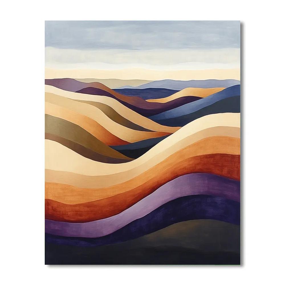 Georgia O’Keeffe Inspired Canyon Wave Strata In Sunlit Ochre paint by number