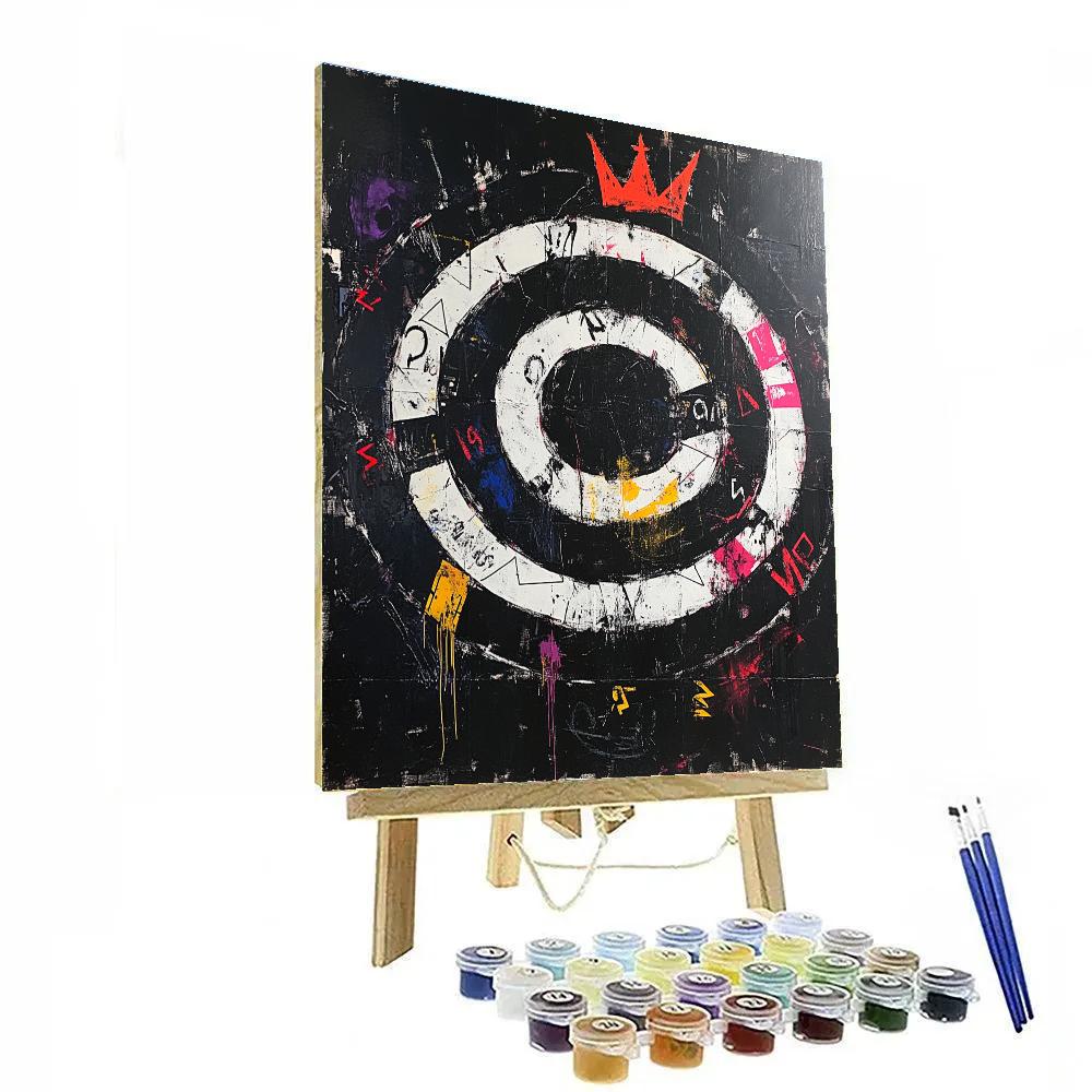 Jean-Michel Basquiat Inspired Event Horizon Scribble Field DIY paint by numbers