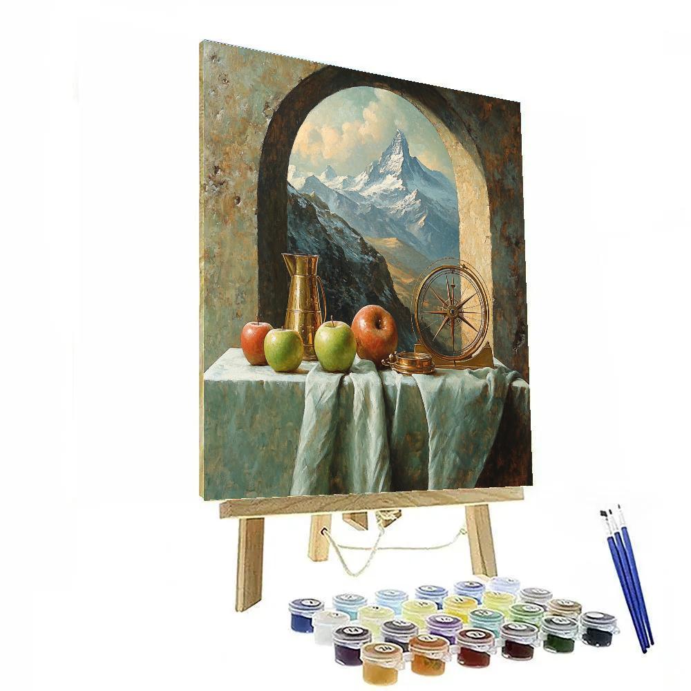 Cezanne Inspired Mountain Observatory Still Life Paint by numbers art