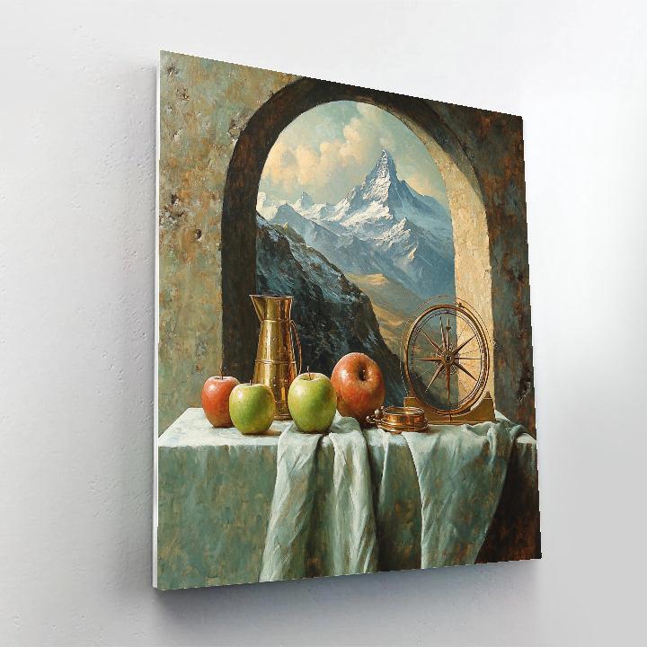 Cezanne Inspired Mountain Observatory Still Life Paint by numbers art