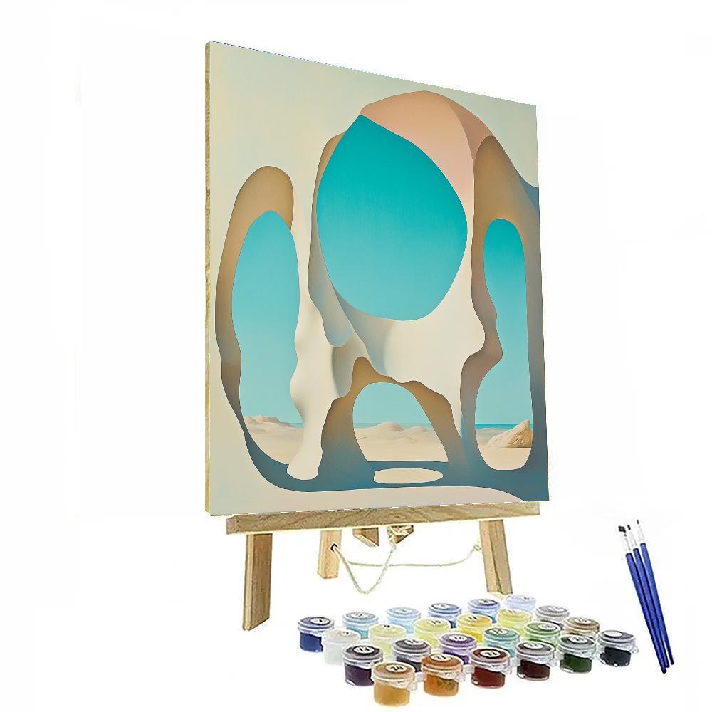 Georgia O’Keeffe Inspired Pelvis Bone Window To Turquoise Sky DIY paint by numbers