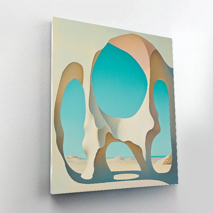 Georgia O’Keeffe Inspired Pelvis Bone Window To Turquoise Sky DIY paint by numbers