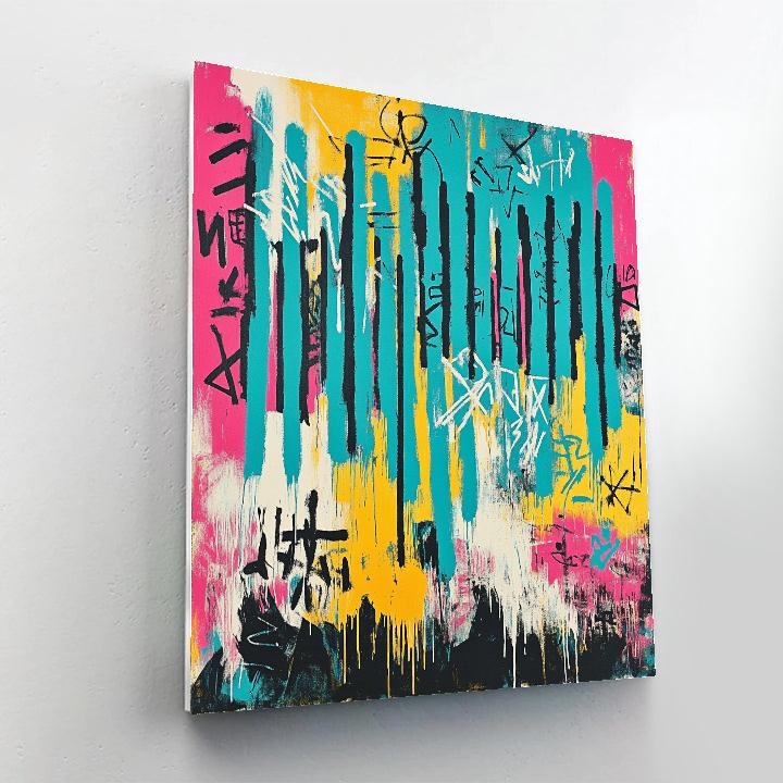 Jean-Michel Basquiat Inspired Aurora Frequency Riot paint by number