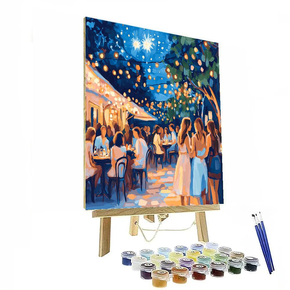 Renoir Inspired Cafe Under Starlight Paint by numbers art