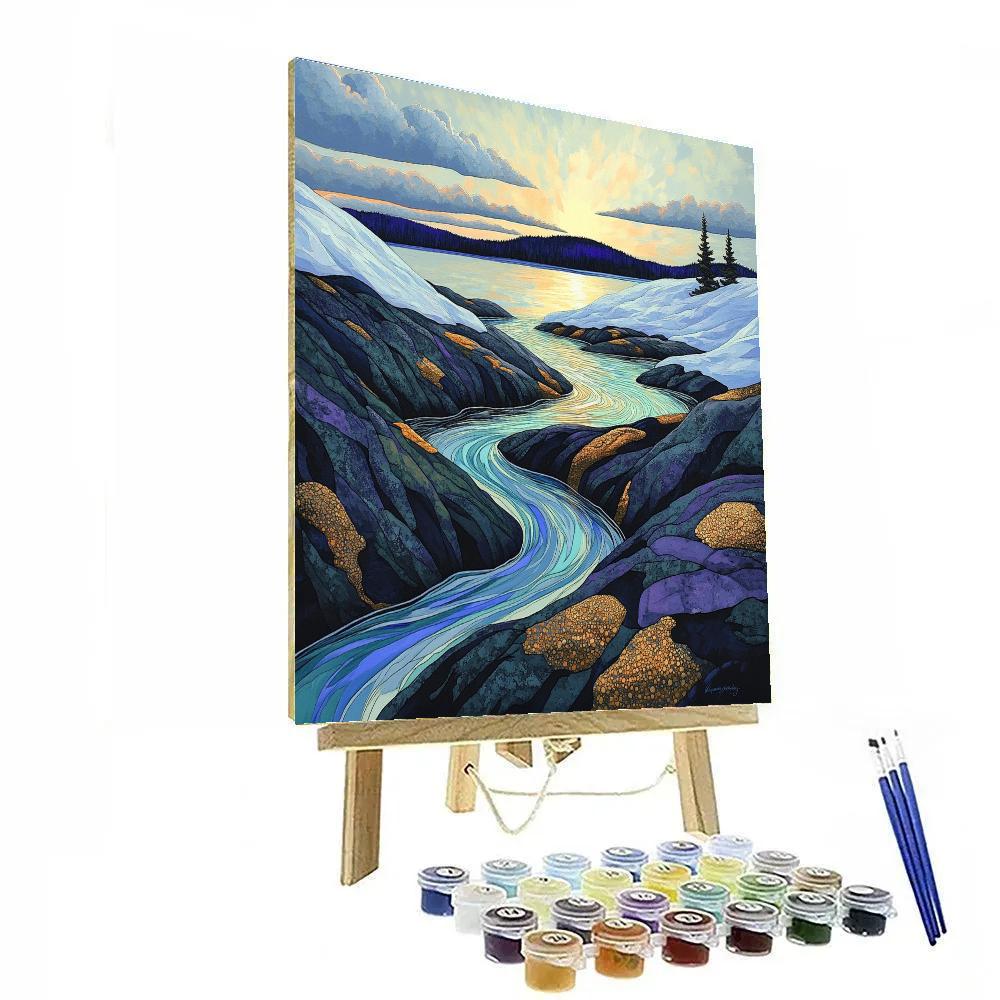 Franklin Carmichael Inspired Spring Meltwater Channels Painting by numbers kit