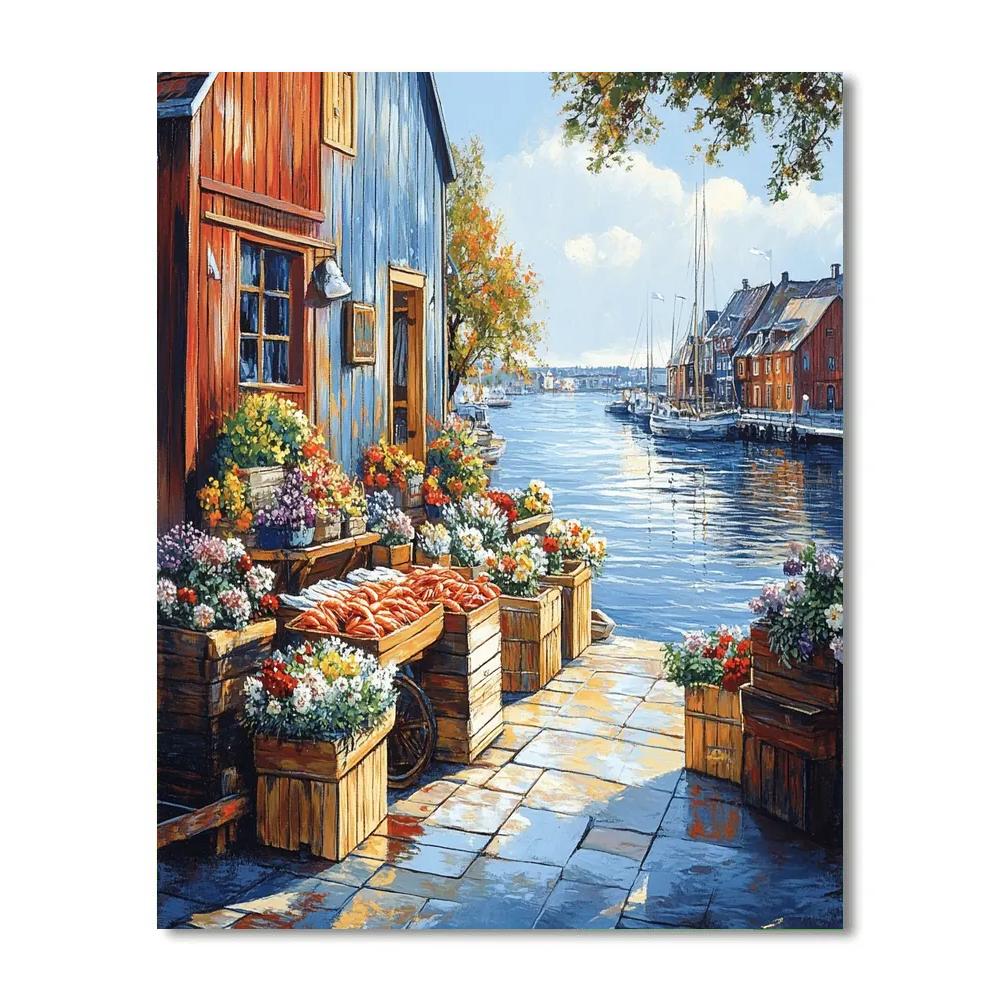 Historic Market Square At Old Town Helsinki Finland painting number kit