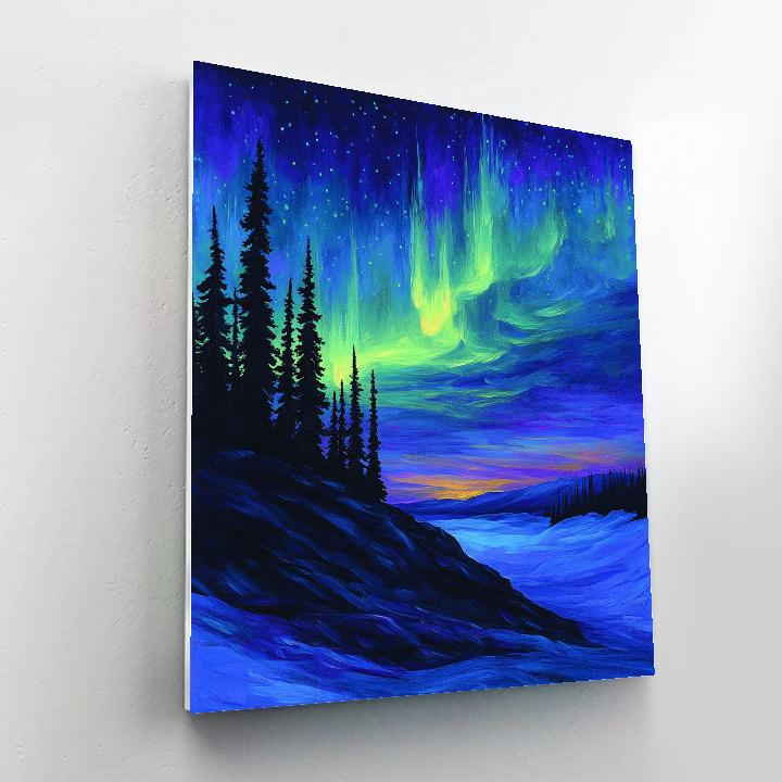Frederick Varley Inspired Aurora Igniting A Silent Boreal Ridge paint by number