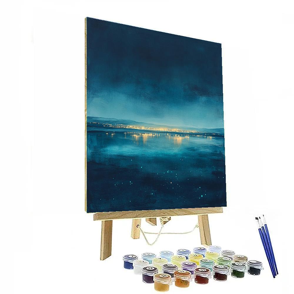 Leonardo Da Vinci Inspired Citylights As Bioluminescent Mist paint by numbers