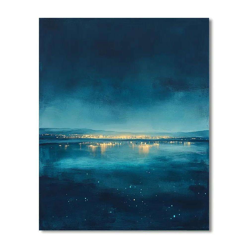 Leonardo Da Vinci Inspired Citylights As Bioluminescent Mist paint by numbers