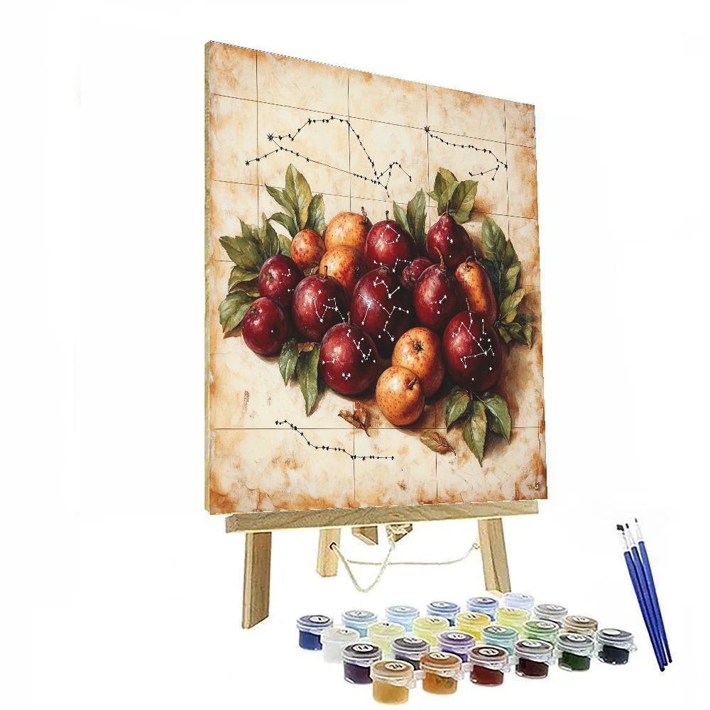 Leonardo Da Vinci Inspired Fruit Constellation Still Life Numbered painting kits