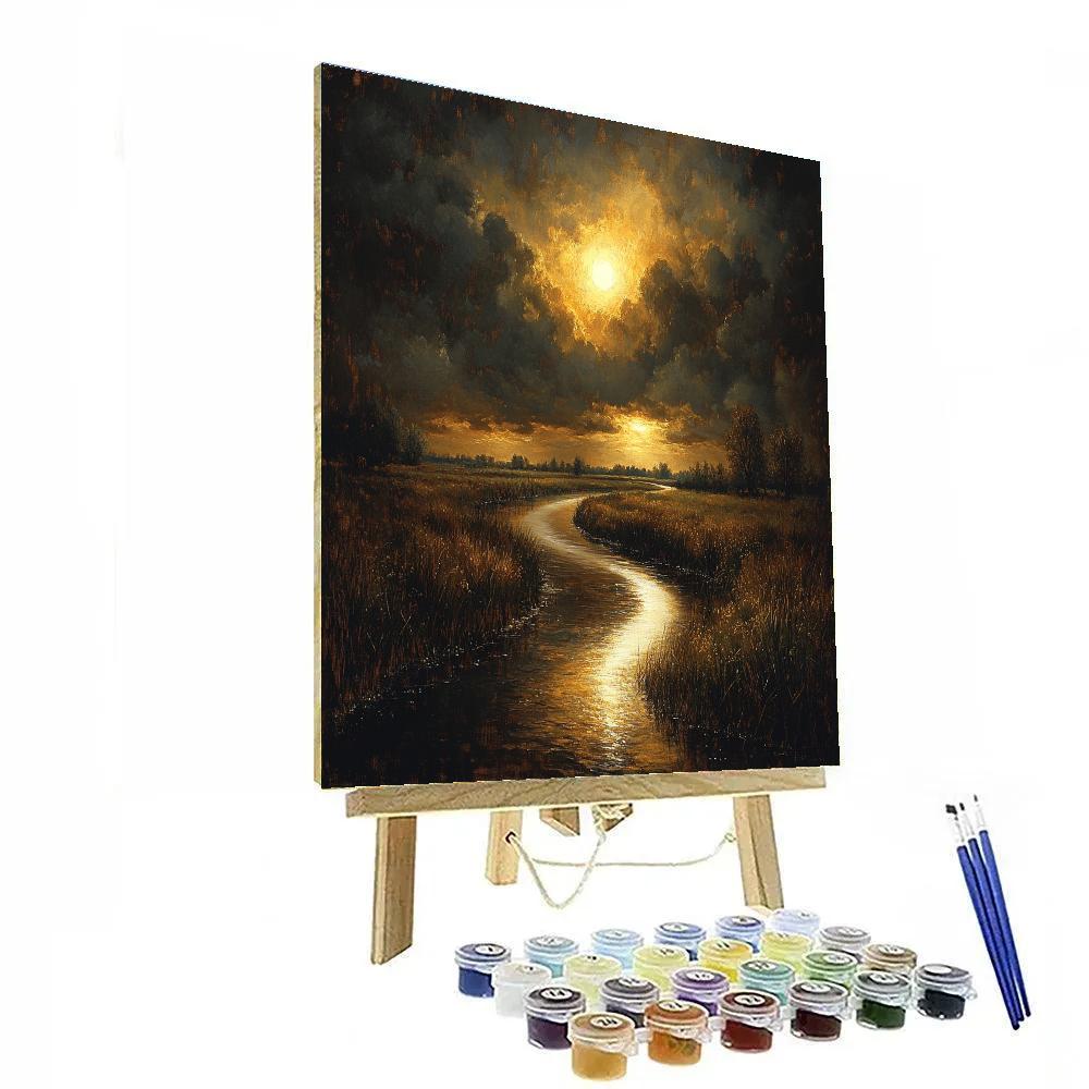 Rembrandt Inspired Eclipse Lit River Bend paint by color
