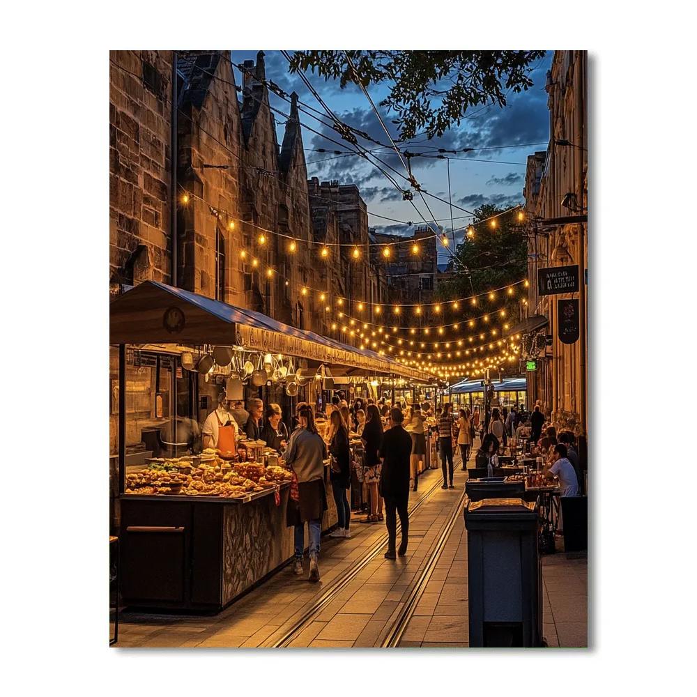 Street Food Vendors On George Street Sydney Australia Paint by numbers kits