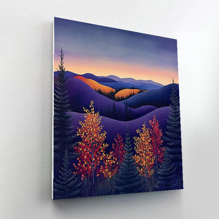 Frederick Varley Inspired Autumn Hills In Luminous Violet Dusk Paint by numbers art