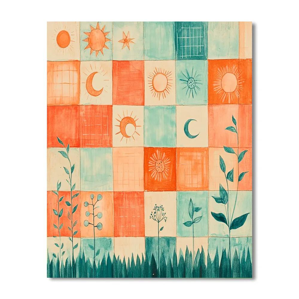 Paul Klee Inspired Planetary Garden paint by number