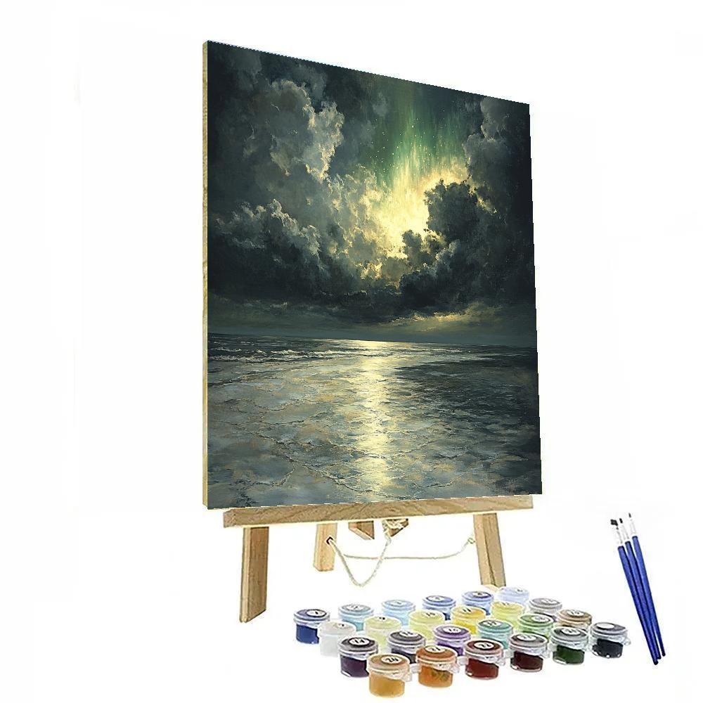 Rembrandt Inspired Aurora Break Over Tidal Flats DIY paint by numbers