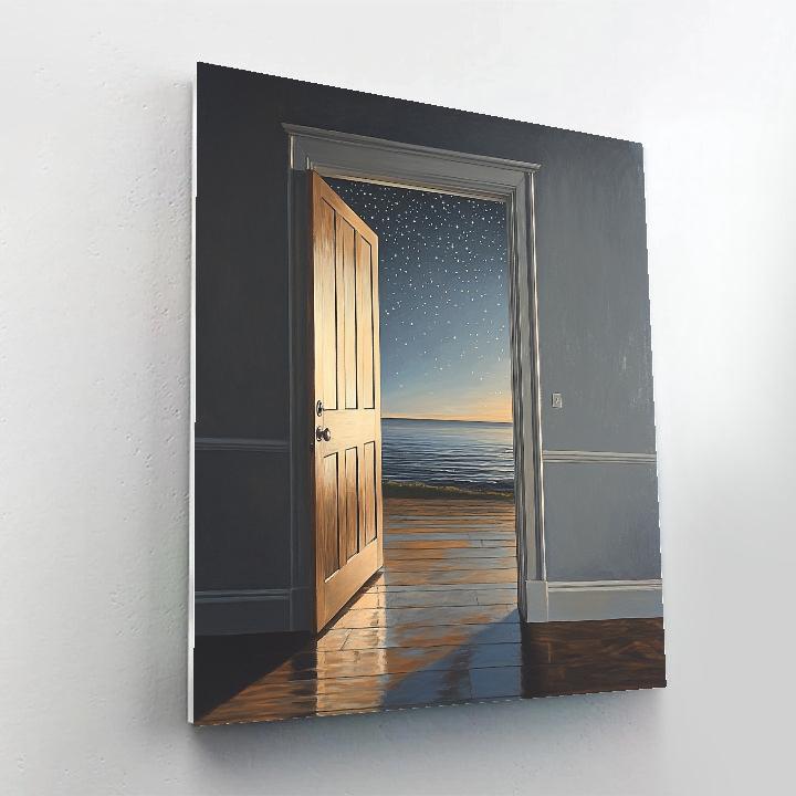 Magritte Inspired Sky Behind The Door painting number kit