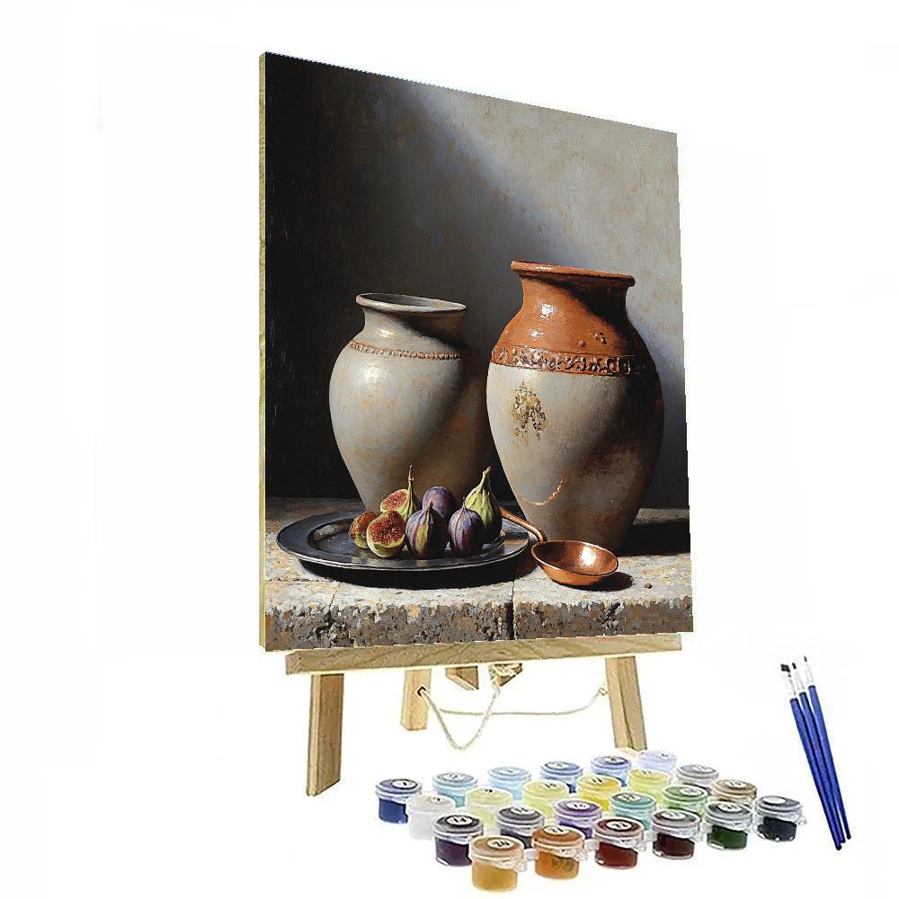 Diego Velázquez Inspired Lunar Cellar Still Life Number painting