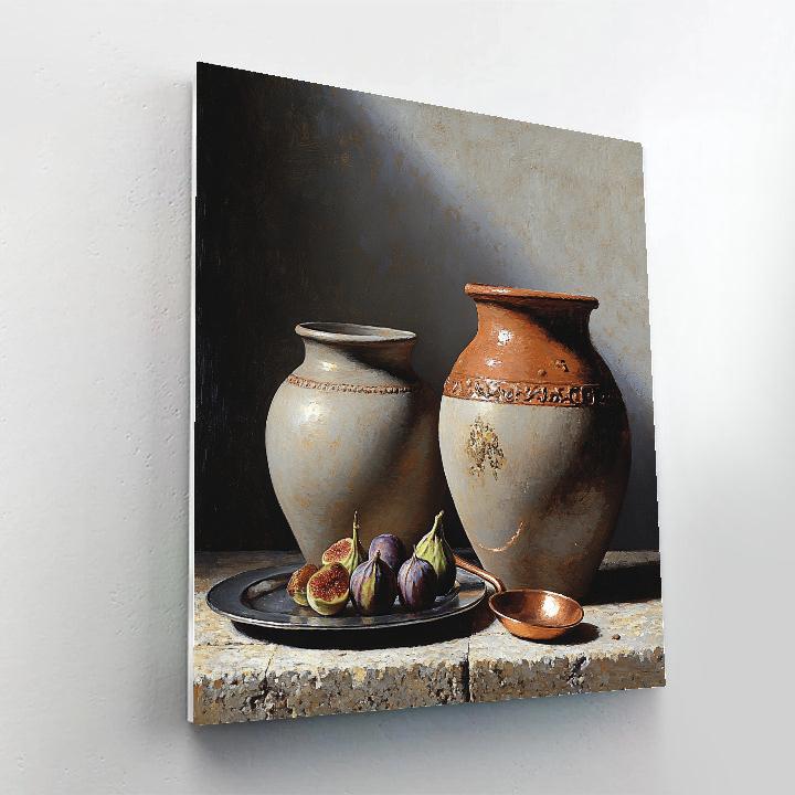 Diego Velázquez Inspired Lunar Cellar Still Life Number painting