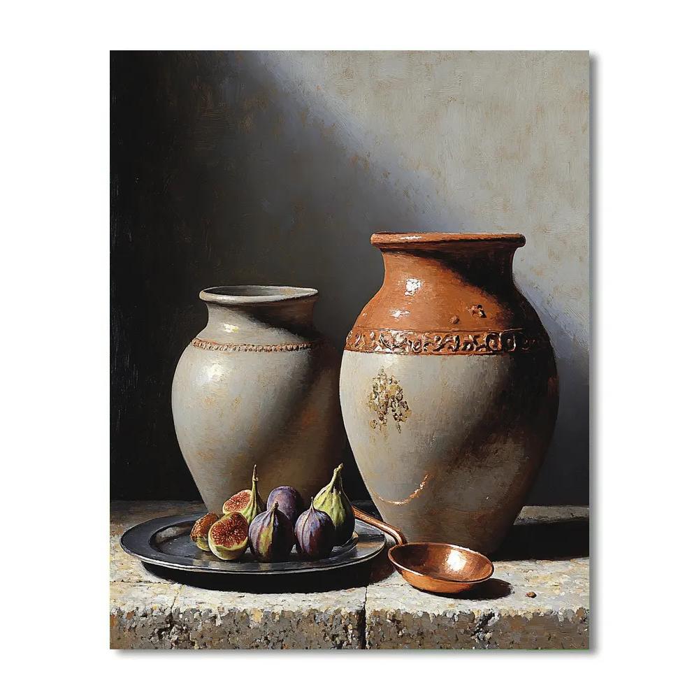 Diego Velázquez Inspired Lunar Cellar Still Life Number painting