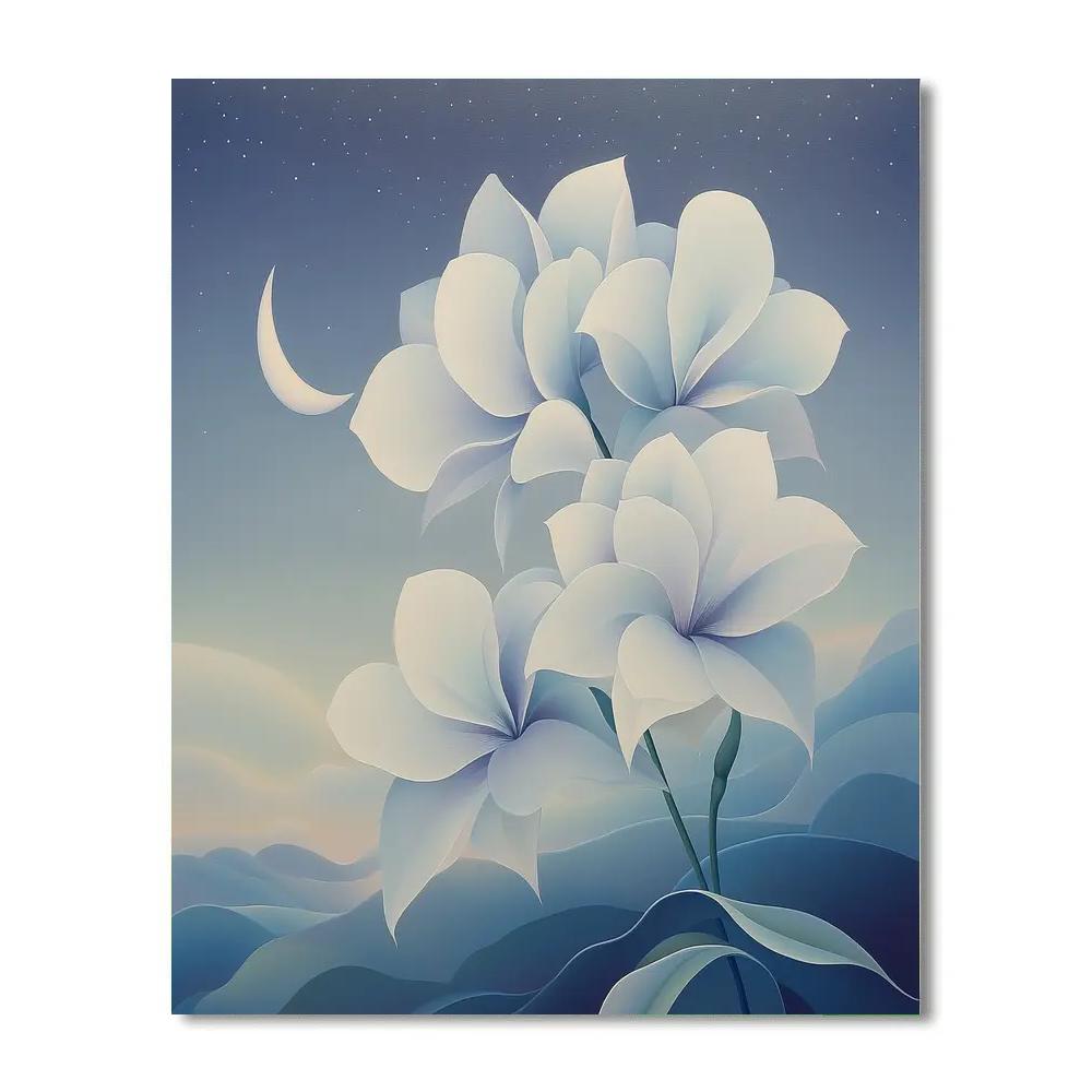Okeeffe Inspired Lunar Orchid Numbered painting kits