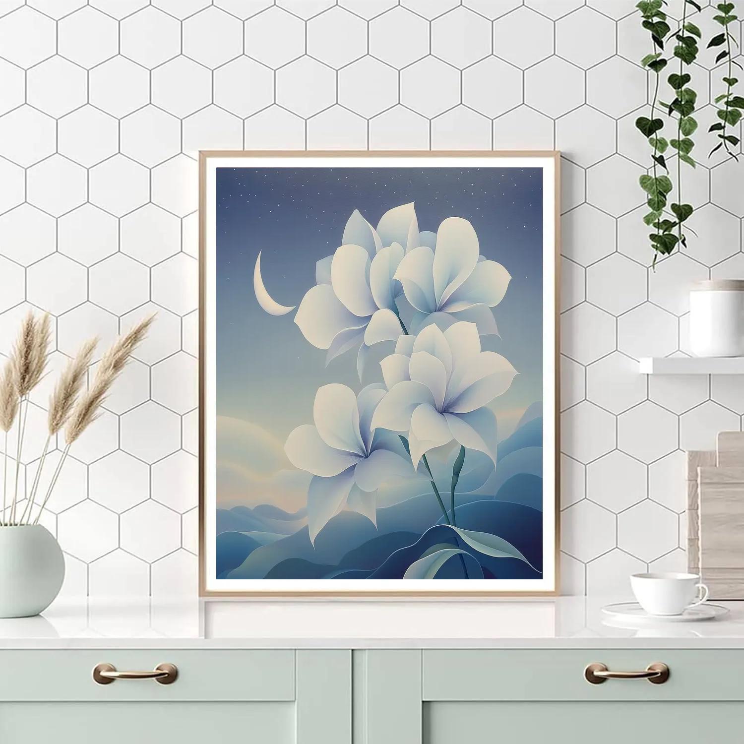 Okeeffe Inspired Lunar Orchid Numbered painting kits