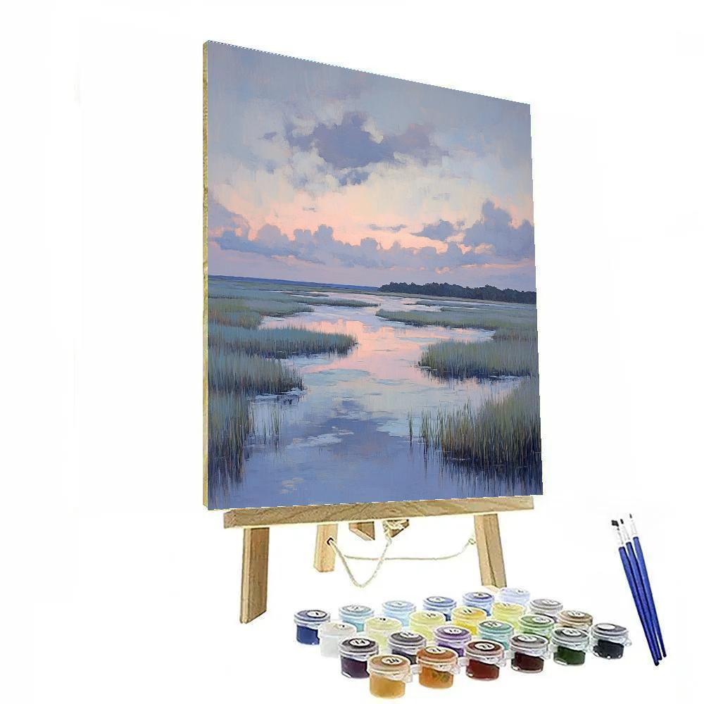 Claude Monet Inspired Lavender Twilight Over Marshlands Paint by numbers kits