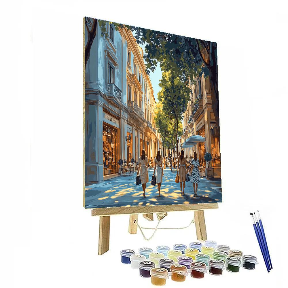 The Fashionable Streets Of Milan Quadrilatero Della Moda Italy painting number kit