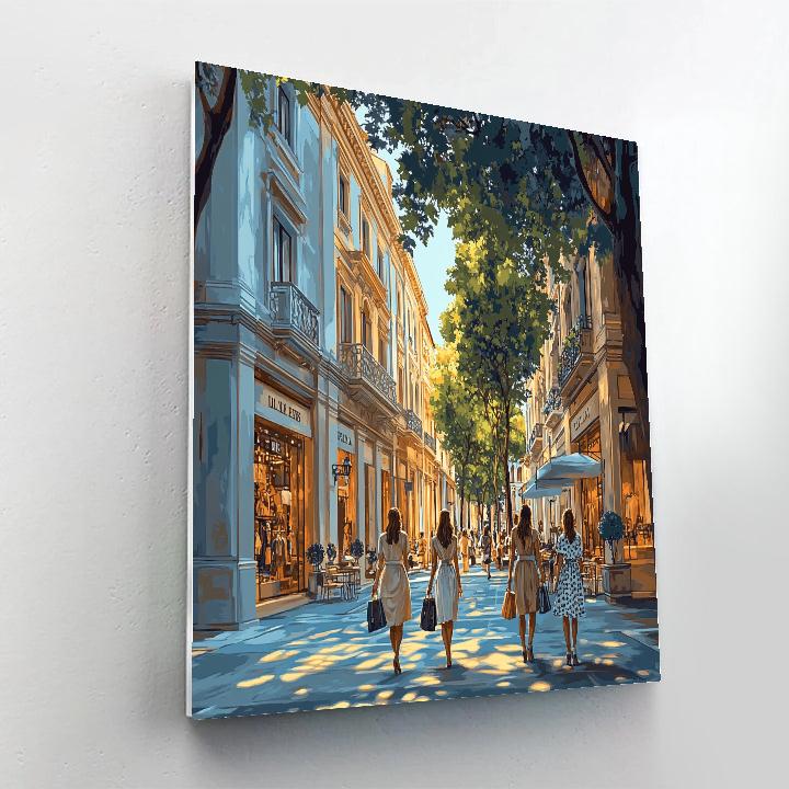 The Fashionable Streets Of Milan Quadrilatero Della Moda Italy painting number kit